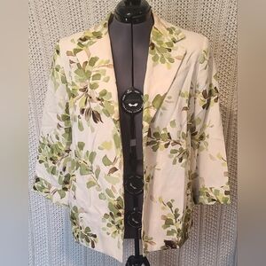 Alfred Dunner Floral 3/4 Sleeve Blazer Plus Size 16